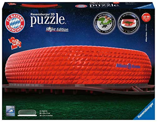 Ravensburger Puzzle 3d 216 Pices Stade Allianz Arena Illumin Alleanza Notte Colore 12530 0