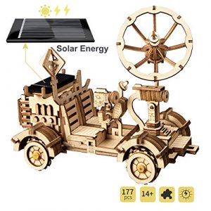 Robotime Solar Powered Stem Toys Taglio Laser Kit Modello Di Auto Robot Fai Da Te Puzzle In Legno 3d Et 14 Puzzle 3d Adulto Moon Buggy 0