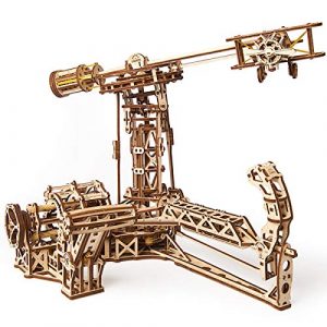 Ugears 3d Aviator Puzzle In Legno A Forma Di Aereo Ed Elicottero Torre Set Gioco Fai Da Te Rispettoso Dellambiente Per Adulti E Bambini Set Di Modellini In Legno Beige 0