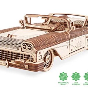 Ugears Dream Cabriolet Modellino Auto In Legno Puzzle 3d Per Adulti Modello Meccanico Rompicapo In Legno Per Adulti Kit Di Costruzione Giocattolo 0