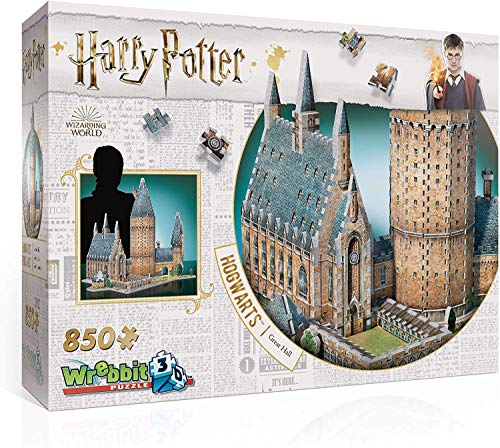 Wrebbit 3d Harry Potter Puzzle 3d Diorama Castello Di Hogwarts Great Hall Sala Grande 850 Pezzi 0