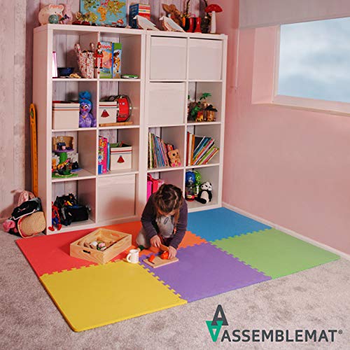 Assemblemat Tappeto Per Esercitazioni Palestra Garage Baby Room 12mm Eva 6 Piastrelle 24 Piedi Quadrati Multicolore 0 2