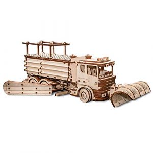 Ewa Eco Wood Art Snowtruck Spazzaneve Meccanico Tridimensionale Puzzle Per Adulti E Adolescenti Collezione Senza Colla 417 Dettagli Colore Natura 0