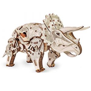 Ewa Eco Wood Art Triceratops Triceratopo Meccanico Tridimensionale Puzzle Per Adulti E Adolescenti Collezione Senza Colla 283 Dettagli Colore Natura 0