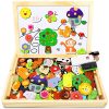 Jojoin Puzzle Magnetico Legno Double Face Pittura Tema Animali E Foreste Puzzle Con Lavagna Per Bambini 3 4 5 Anni Presente Immaginazione 0