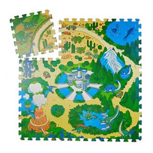 Relaxdays Tappeto Puzzle Con Dinosauri 9 Tasselli Tappetino Per Bambini Atossico Gommapiuma Eva 90 X 90 Cm Colorato Multicolore 9 Pezzi 10031433 0