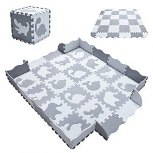 Yostrong Tappeto Bambini Morbido Tappeto Gioco Bambino Tappetino Bambini Puzzle 196 16 Pezzi 30301cm 20 Accessori Circostanti Animale Bianco Grigioyp 52al B16f20 0
