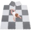 Meiqicool Tappeto Puzzle Bambini Gioco Bianco E Grigio142 X 114cm18 Pezzi 0 0