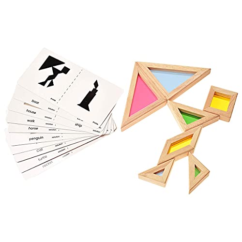 Bohs Arcobaleno Tangram Con Biglietti Di Attivita Puzzle Di Dimensioni Grosse Per Bambini E Bambini 0 1