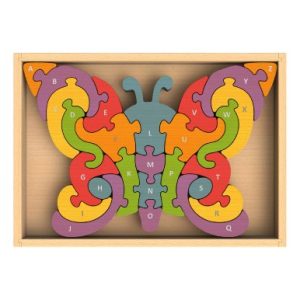 Beginagain Puzzle A Forma Di Farfalla Dalla A Alla Z Educativo In Legno Per Bambini Dai 2 Anni In Su 0
