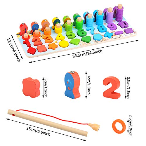 Ekkongpuzzle Di Legno Numeri Di Conteggio In Legnopuzzle Digitale Giocattoli Educativi Per Lapprendimento Precoce Per Bambini 1 2 3 Anni 0 1