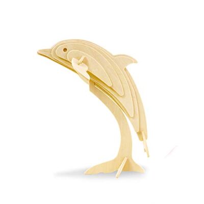 Georgie Porgy 3d Wooden Puzzle Dolphin Model Woodcraft Construction Kit Giocattolo Per Bambini Jp296 Dolphin 15pcs 0