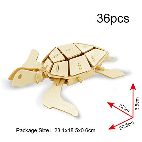 Georgie Porgy Puzzle In Legno 3d Collezione Di Modelli Animali Traffico Confezione Da 3 Kit Per Costruzioni In Legno Kids Jigsaw Toy Eta 5 Leone Marino Tartaruga Delfino 0 1