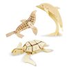 Georgie Porgy Puzzle In Legno 3d Collezione Di Modelli Animali Traffico Confezione Da 3 Kit Per Costruzioni In Legno Kids Jigsaw Toy Eta 5 Leone Marino Tartaruga Delfino 0