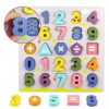 Giochi Bambini Puzzle Legno Bambina Bambino 2 3 4 Anni 2 In 1 Puzzle Lettere Numero Set Montessori Educativi Regalo Multicolore 0 4