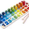 Giochi Educativi Montessori Gioco Pesca Magnetica In Legno Per Imparare I Colori E La Matematica 0
