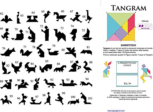 Logica Giochi Art Tangram Rompicapo Geometrico In Legno Gioco Educativo Per 12 Giocatori Scatola Richiudibile Medio 0 1