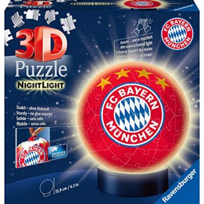 Nachtlicht Fc Bayern Munchen 3d Puzzle Ball 72 Teile Erlebe Puzzeln In Der 3 Dimension 0