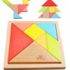 Ojin 7pcs Tangram In Legno Rompicapo Puzzle Educativo Per Lo Sviluppo Intellettuale Giocattolo Per Bambini 0
