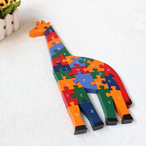 Prow Numeri Giraffa In Legno A A Z A Doppia Faccia Gioco Puzzle Gioco Educativo Costruzione Bloccare Aumentare Lintelligenza Del Bambino 0 0