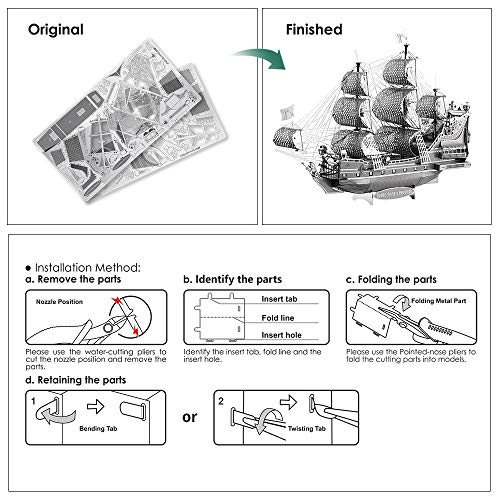 Piececool Puzzle 3d Fai Da Te In Metallo Per La Vendetta Della Colonia Accessori 63 Pezzi 0 3