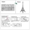 Pucecool 3d Laser Cut Diy Modello Architecturale Di Fama Mondiale Tradizionale In Metallo Puzzle Per Adulti Torre Eiffel 43 Pz Argento 0 2