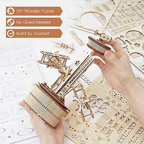 Robotime Carillon Meccanico Puzzle 3d Kit Modello In Legno Torre Di Controllo Dellaria Costruzione Di Puzzle Tagliati Al Laser Mestiere Per Costruire I Tuoi Kit Per Adulti E Adolescenti 0 4