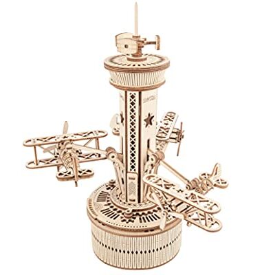 Robotime Carillon Meccanico Puzzle 3d Kit Modello In Legno Torre Di Controllo Dellaria Costruzione Di Puzzle Tagliati Al Laser Mestiere Per Costruire I Tuoi Kit Per Adulti E Adolescenti 0
