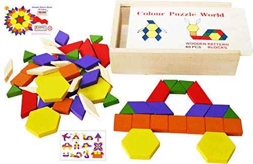 Toys Of Wood Oxford Towo 60 Formine Geometriche In Legno Per Creare Forme E Abbinamenti In Una Scatola Di Legno Gioco Tangram Di Selezione Di Forme Forme Geometriche Per Bambini Di 3 4 5 Anni 0