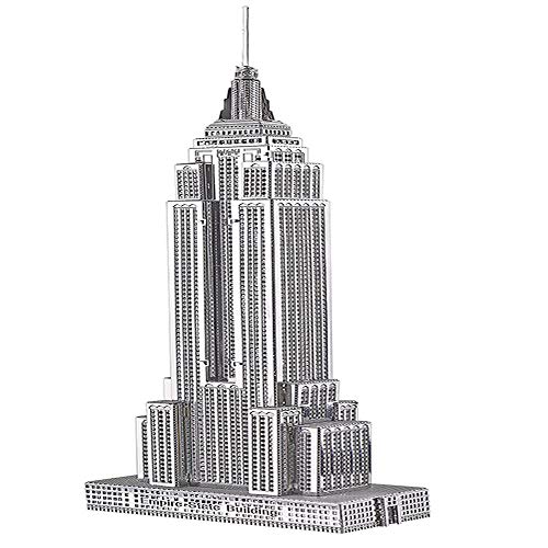 Piececool Puzzle 3d Fai Da Te In Metallo Per Adulti Modello Empire State Building 21 Pezzi Argento 0