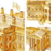 Piececool The White House Puzzle In Metallo 3d Per Adulti Modello Tradizionale Di Architettura Tradizionale Del Mondo 122 Pezzi Oro 0 1