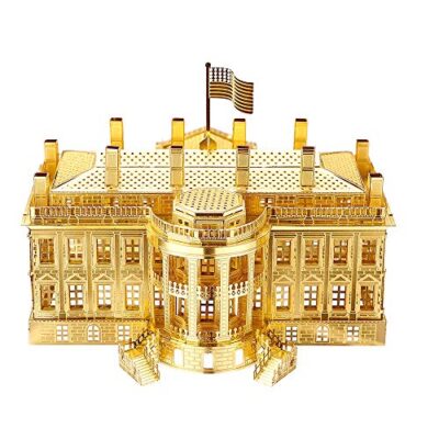 Piececool The White House Puzzle In Metallo 3d Per Adulti Modello Tradizionale Di Architettura Tradizionale Del Mondo 122 Pezzi Oro 0
